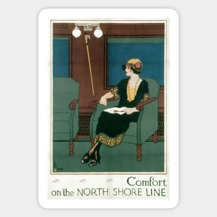 North Shore Line - Vintage Travel Poster Sticker